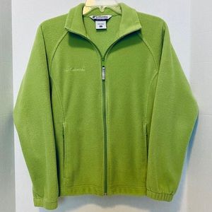 Columbia Green Fleece Zip Up Jacket Womens S